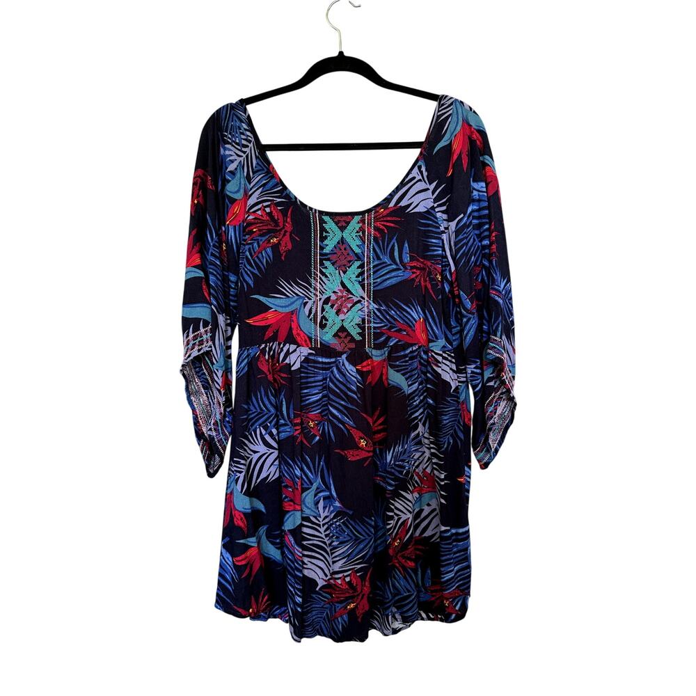 Roxy Navy Blue Tropical Mini Dress M